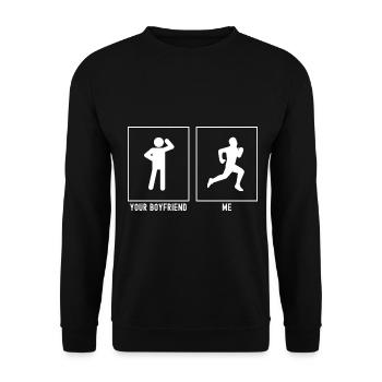 Votre ami - Moi - Running Jog - Sweat-shirt Unisexe - noir - Devant - Alina (178cm) & Michal (187cm)