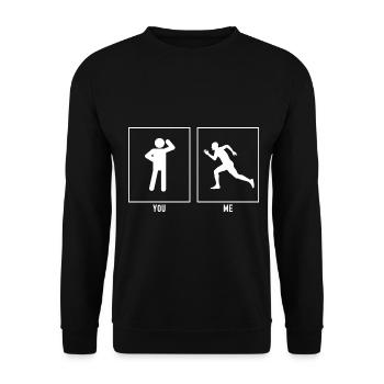 Toi - Moi - Running Man Left - Sweat-shirt Unisexe - noir - Devant - Alina (178cm) & Michal (187cm)