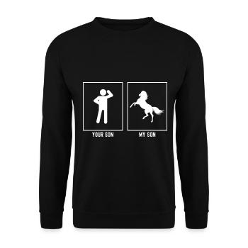 Ton fils - Mon fils - Vecteur d’élevage de chevaux - Sweat-shirt Unisexe - noir - Devant - Alina (178cm) & Michal (187cm)