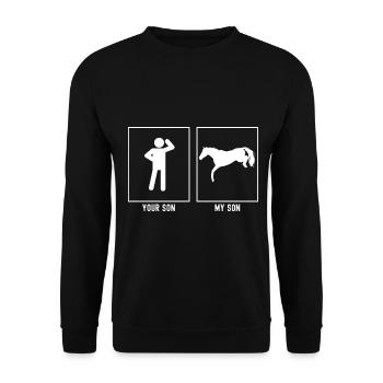 Your son - My son - Horse in dive flight - Unisex Sweatshirt - black - Front - Alina (178cm) & Michal (187cm)
