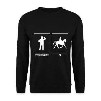 Your husband - me - horse rider - Unisex Sweatshirt - black - Front - Alina (178cm) & Michal (187cm)