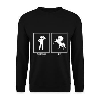 Your father - me - Majestic horse - Unisex Sweatshirt - black - Front - Alina (178cm) & Michal (187cm)