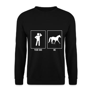Your father - me - farm horse - Unisex Sweatshirt - black - Front - Alina (178cm) & Michal (187cm)