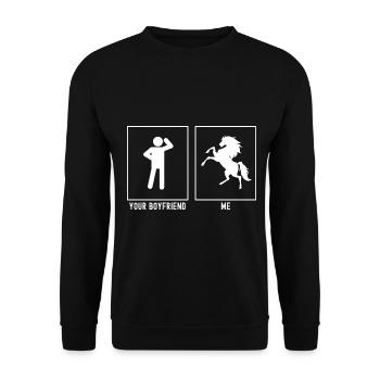 Your friend - me - Horse in pose - Unisex Sweatshirt - black - Front - Alina (178cm) & Michal (187cm)