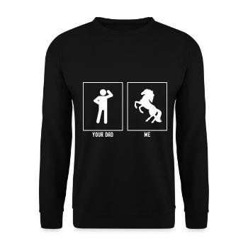 Your father - me - horse majestic - Unisex Sweatshirt - black - Front - Alina (178cm) & Michal (187cm)
