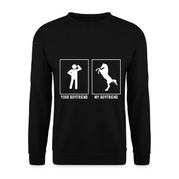 Votre ami - Mon ami - Cheval à deux pattes - Sweat-shirt Unisexe - noir - Devant - Alina (178cm) & Michal (187cm)
