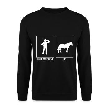 Your friend - me - horse waiting - Unisex Sweatshirt - black - Front - Alina (178cm) & Michal (187cm)