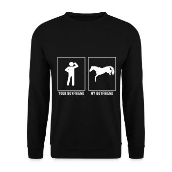 Ton ami - Mon ami - Cheval débarqué - Sweat-shirt Unisexe - noir - Devant - Alina (178cm) & Michal (187cm)