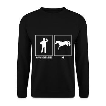 Votre ami - Moi - Saut à cheval - Sweat-shirt Unisexe - noir - Devant - Alina (178cm) & Michal (187cm)