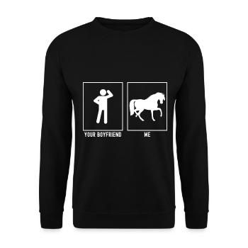 Votre ami - moi - cheval au galop - Sweat-shirt Unisexe - noir - Devant - Alina (178cm) & Michal (187cm)