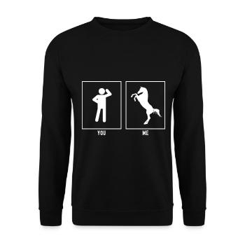 You - Me - Horse Standing Vector - Unisex Sweatshirt - black - Front - Alina (178cm) & Michal (187cm)