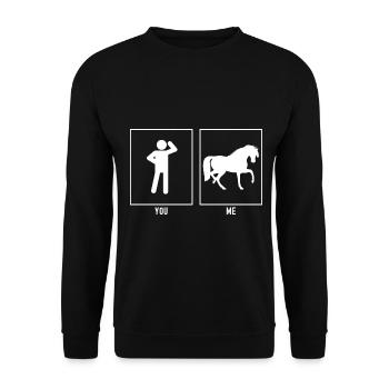 You - I - Horse Drawing - Unisex Sweatshirt - black - Front - Alina (178cm) & Michal (187cm)