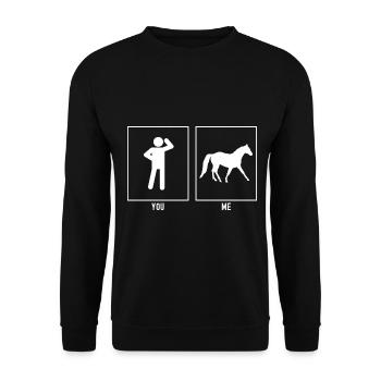 You - I - Horse - Unisex Sweatshirt - black - Front - Alina (178cm) & Michal (187cm)