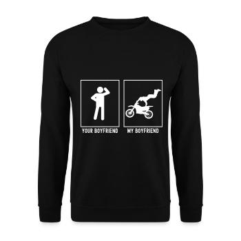 Votre ami - Mon ami - Motorcycle Extreme - Sweat-shirt Unisexe - noir - Devant - Alina (178cm) & Michal (187cm)