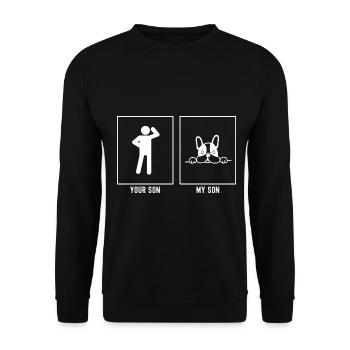 Ton fils - Mon fils - Chien mignon - Sweat-shirt Unisexe - noir - Devant - Alina (178cm) & Michal (187cm)