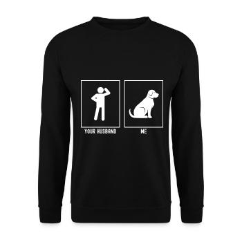 Your husband - me - cute dog - Unisex Sweatshirt - black - Front - Alina (178cm) & Michal (187cm)
