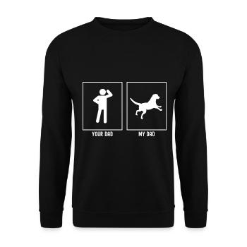 Ton père - Mon père - chute de chien - Sweat-shirt Unisexe - noir - Devant - Alina (178cm) & Michal (187cm)