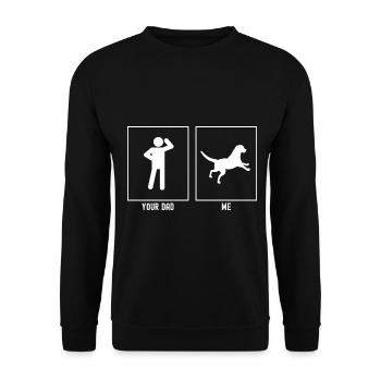 Your daddy - me - playing dog - Unisex Sweatshirt - black - Front - Alina (178cm) & Michal (187cm)