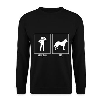 Your father - I - dog is waiting for patient - Unisex Sweatshirt - black - Front - Alina (178cm) & Michal (187cm)