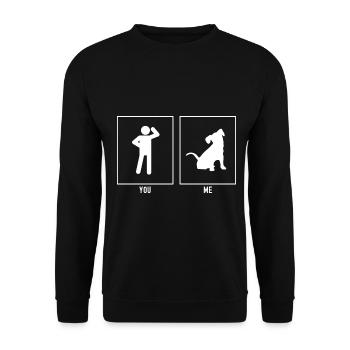 Your dad - me - curious dog - Unisex Sweatshirt - black - Front - Alina (178cm) & Michal (187cm)