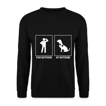 Your friend - My friend - Hug dog - Unisex Sweatshirt - black - Front - Alina (178cm) & Michal (187cm)