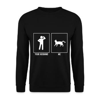 Your husband - me - cat gait - Unisex Sweatshirt - black - Front - Alina (178cm) & Michal (187cm)