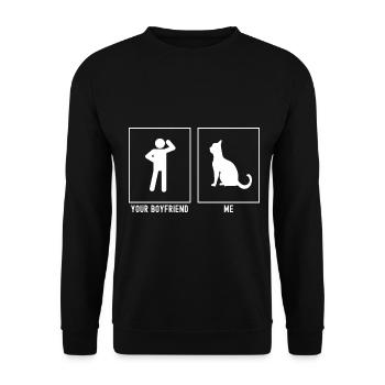 Your Friend - Me - Cat Vector Links - Unisex Sweatshirt - black - Front - Alina (178cm) & Michal (187cm)