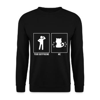 Your Friend - Me - Cat Activities - Unisex Sweatshirt - black - Front - Alina (178cm) & Michal (187cm)