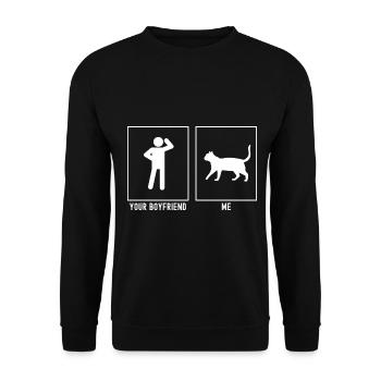 Your Friend - Me - Cat Walk - Unisex Sweatshirt - black - Front - Alina (178cm) & Michal (187cm)