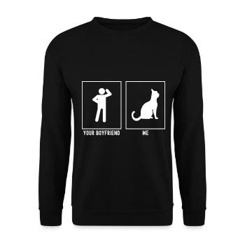Votre ami - moi - chat droit - Sweat-shirt Unisexe - noir - Devant - Alina (178cm) & Michal (187cm)