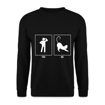 You - I - Cat stretch - Unisex Sweatshirt - black - Front - Alina (178cm) & Michal (187cm)