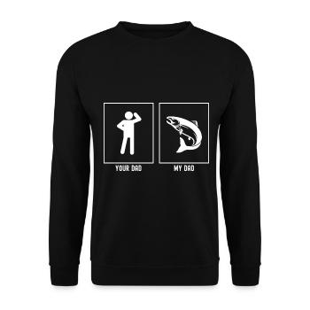 Your Father - My Father - Fishing Illustration - Unisex Sweatshirt - black - Front - Alina (178cm) & Michal (187cm)