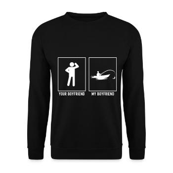 Votre ami - Mon ami - Pêche au lac (FI) - Sweat-shirt Unisexe - noir - Devant - Alina (178cm) & Michal (187cm)