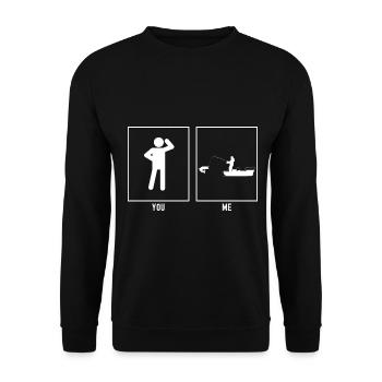 Sie - Ich - Angeln Gefangen - Unisex Pullover - Schwarz - Vorne - Alina (178cm) & Michal (187cm)