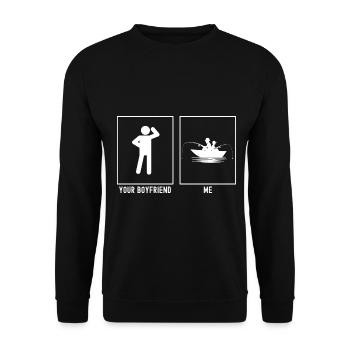Your Friend - Me - Fishing Duo - Unisex Sweatshirt - black - Front - Alina (178cm) & Michal (187cm)