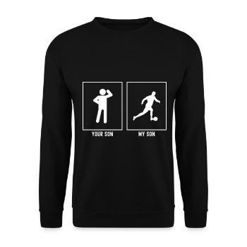 Votre fils - Mon fils - illustration de joueur de football - Sweat-shirt Unisexe - noir - Devant - Alina (178cm) & Michal (187cm)