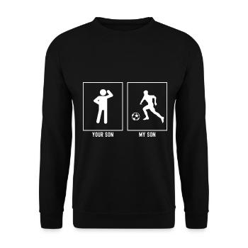 Ihr Sohn - Mein Sohn - Fußballer, der den Ball - Unisex Pullover - Schwarz - Vorne - Alina (178cm) & Michal (187cm)