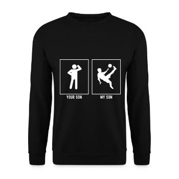 Your Son - My Son - Football Flip Kick - Unisex Sweatshirt - black - Front - Alina (178cm) & Michal (187cm)