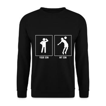 Your Son - My Son - Football Chest Throw - Unisex Sweatshirt - black - Front - Alina (178cm) & Michal (187cm)