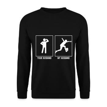 Her Husband - My Husband - Advanced Foot - Unisex Sweatshirt - black - Front - Alina (178cm) & Michal (187cm)