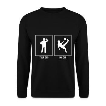 Your Father - My Father - Football Flip Kick - Unisex Sweatshirt - black - Front - Alina (178cm) & Michal (187cm)