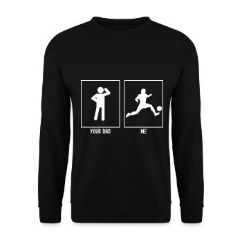 Your father - me - kicking football - Unisex Sweatshirt - black - Front - Alina (178cm) & Michal (187cm)