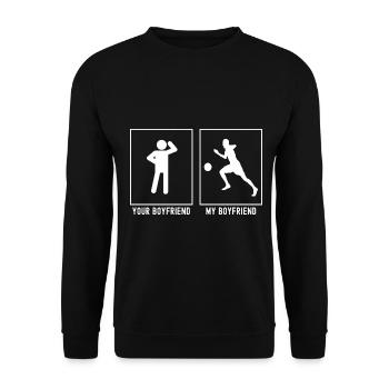 Votre ami - Mon ami - Football Links - Sweat-shirt Unisexe - noir - Devant - Alina (178cm) & Michal (187cm)