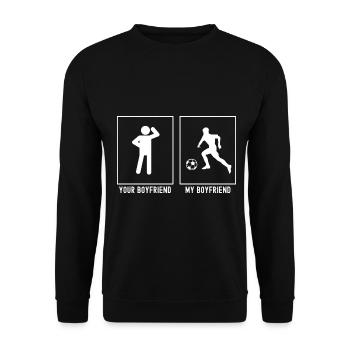 Your Friend - My Friend - Soccer Player Links - Unisex Sweatshirt - black - Front - Alina (178cm) & Michal (187cm)