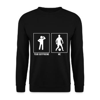 Votre ami - moi - footballeur milieu ballon - Sweat-shirt Unisexe - noir - Devant - Alina (178cm) & Michal (187cm)