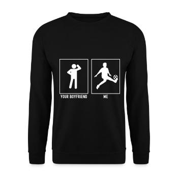 Your Friend - Me - Soccer Kid Kick - Unisex Sweatshirt - black - Front - Alina (178cm) & Michal (187cm)