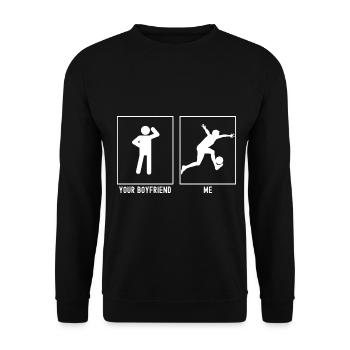 Your Friend - Me - Football Kicking - Unisex Sweatshirt - black - Front - Alina (178cm) & Michal (187cm)