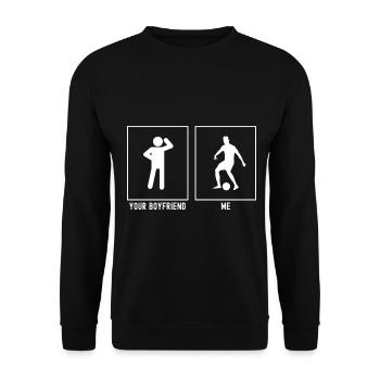 Your Friend - Me - Footballer Center - Unisex Sweatshirt - black - Front - Alina (178cm) & Michal (187cm)