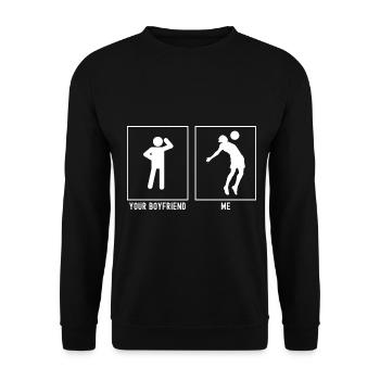 Votre ami - Moi - Coffre de football - Sweat-shirt Unisexe - noir - Devant - Alina (178cm) & Michal (187cm)