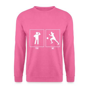 Du - Ich - Fußballer Links - Unisex Pullover - Pink - Vorne